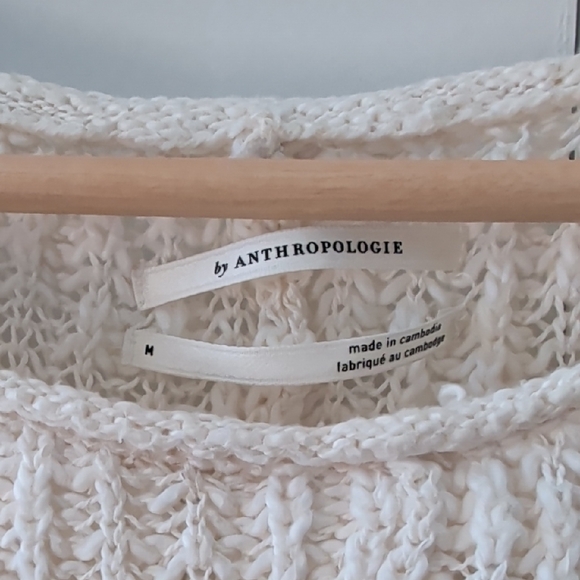 Anthropologie Cream Textured Sweater - Picture 2 of 10